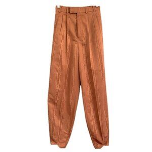 Gucci Orange Taffeta Moire Pleated Barrel Leg Pants - 36/25" Waist 🇮🇹